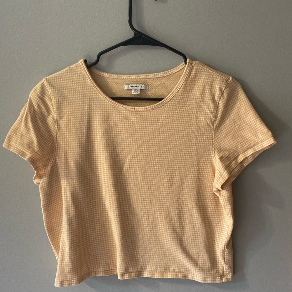 Yellow and White American Eagle shirt